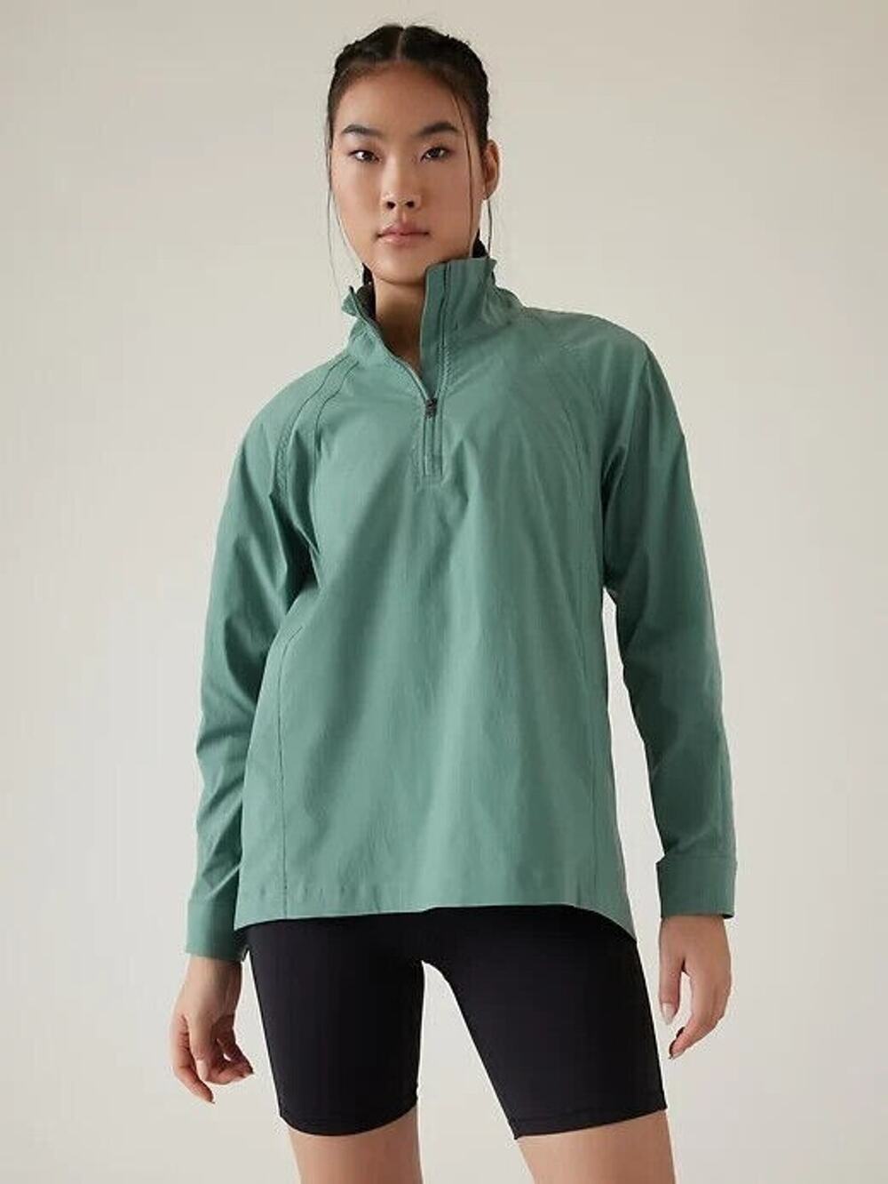 NWOT Athleta Advantage Poplin Top, Deep Ocean Teal SIZE S #532651 Z0819H